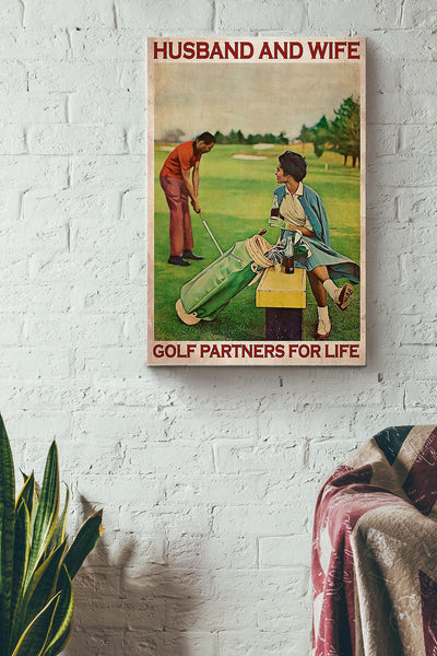 Golf Partners For Life Canvas Gallery Wrapped Canvas Framed Gift Idea