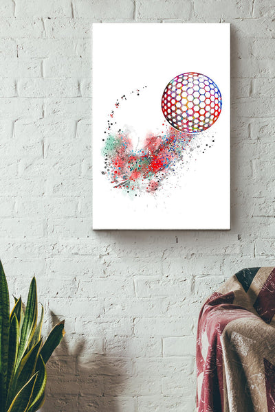 Golf Ball Watercolor Art Poster Canvas Gallery Wrapped Canvas Framed Gift Idea