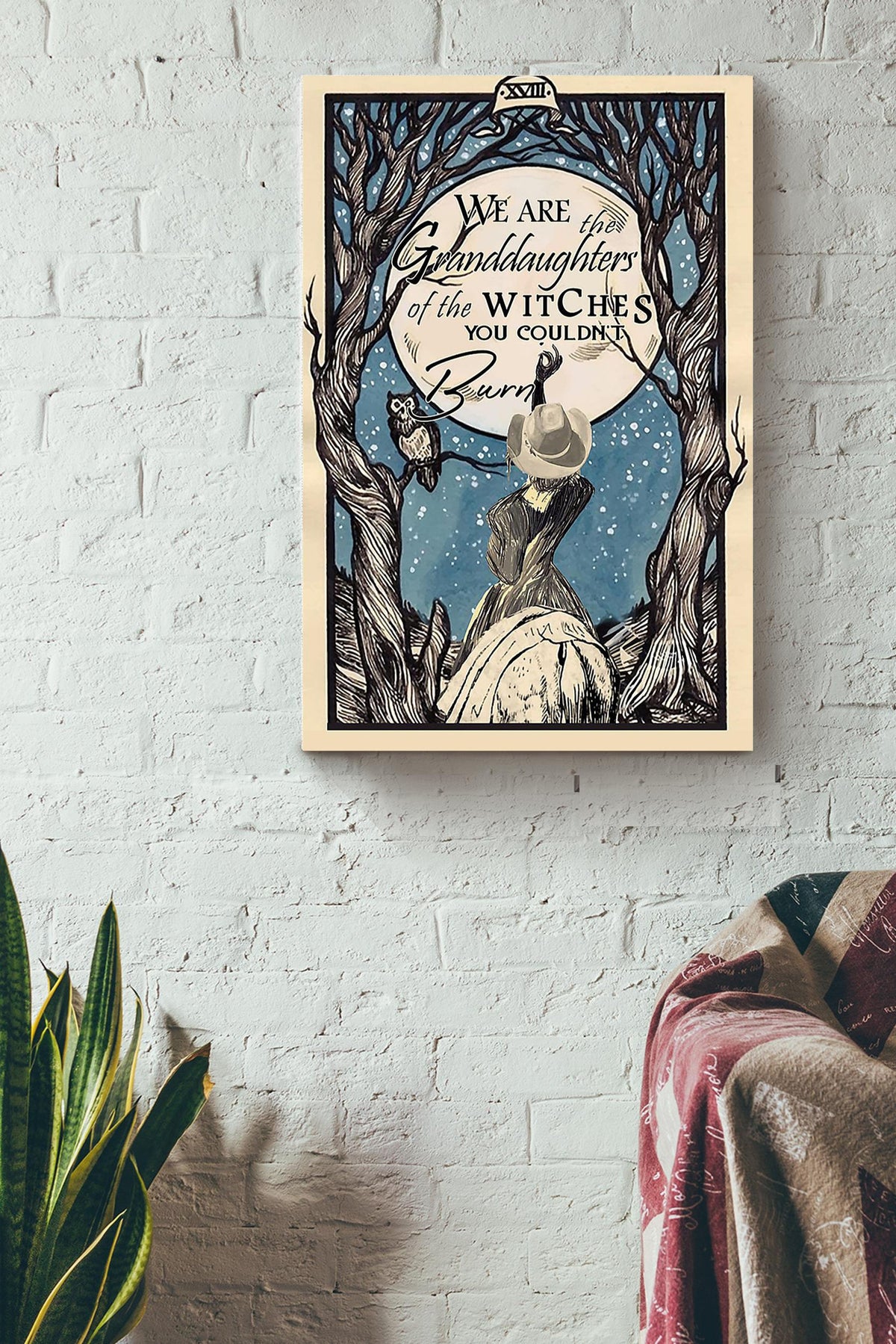Cowgirl Are The Granddaughter Of Witch Halloween Wall Decor Gift For Pumpkin Carving Ideas Halloween Decorations Haunted Houses Canvas