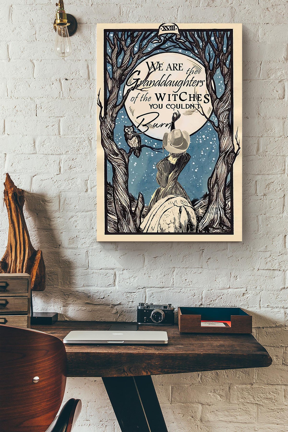 Cowgirl Are The Granddaughter Of Witch Halloween Wall Decor Gift For Pumpkin Carving Ideas Halloween Decorations Haunted Houses Canvas