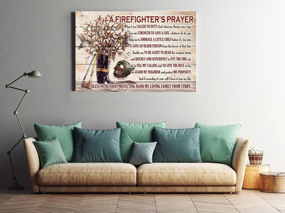 Firefighter's Prayer Motivation Quote Wall Art Gift For Fireman Fire Dept Decor Framed Prints, Canvas