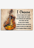 I Choose To Live By Choice Motivation Quote Wall Art Gift For Guitarist Musician Framed Prints, Canvas