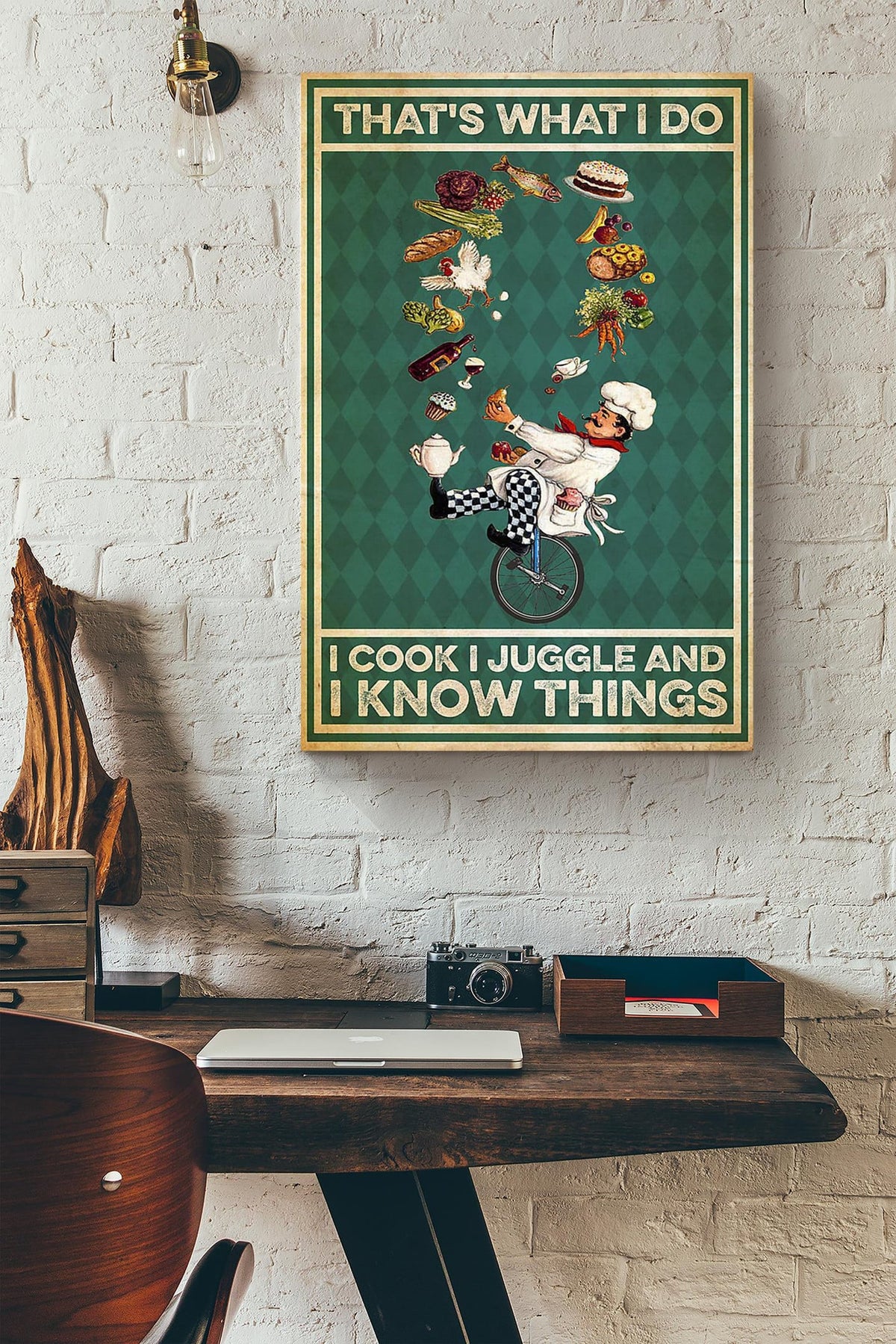Cooking That's What I Do Baking Because Murder Is Wrong Cooking Wall Art Gift For Kitchen Decor Food Lover Canvas Framed Prints, Canvas