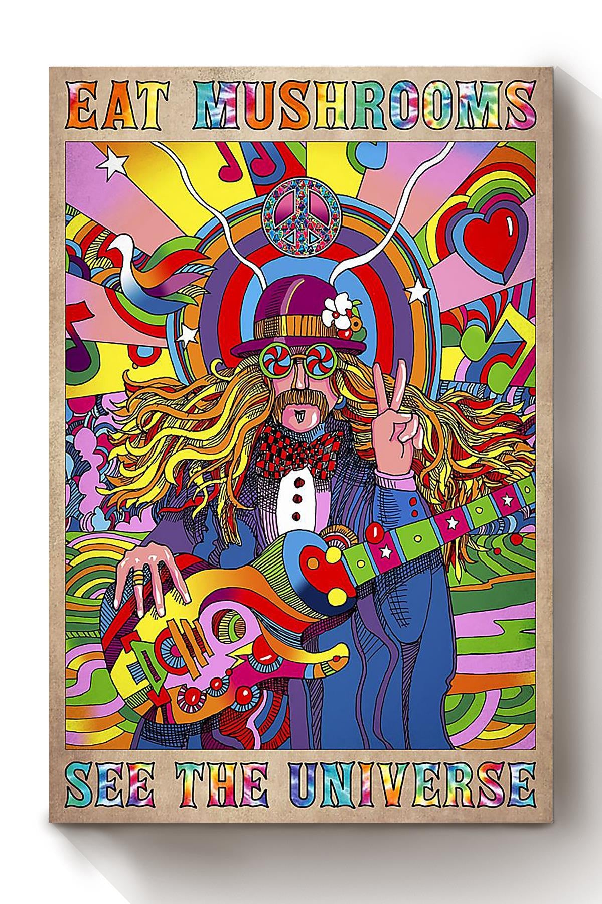 Eat Mushrooms See The Universe Clown Wall Art For Kids Room Decor Canvas Framed Prints, Canvas