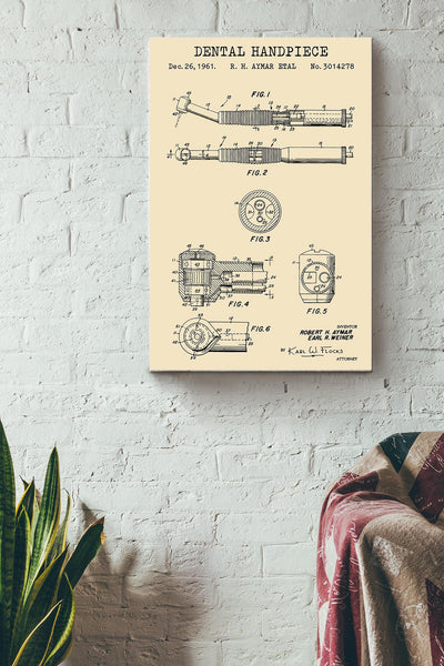 Dentail Handpiece Poster Canvas Gallery Wrapped Canvas Framed Gift Idea