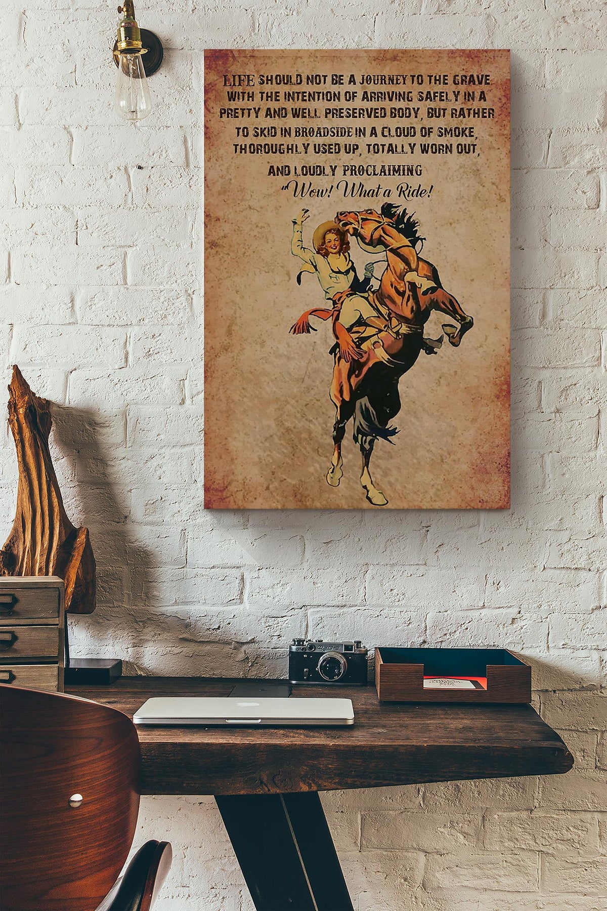 Cowgirl Life Should Not Be A Journey Poster Horse Riding Wall Art Cowgirl Cowboy Gift Canvas Framed Prints, Canvas