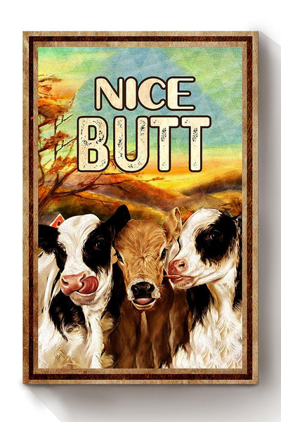 Funny Cows Nice Bum Vintage Retro Gift For Farmer Canvas