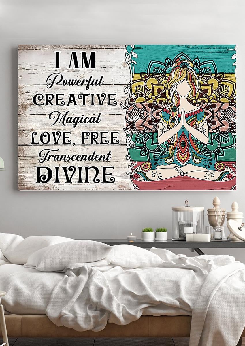I Am Motivation Quote For Meditation Lover Home Decor Housewarming Yoga Lover
