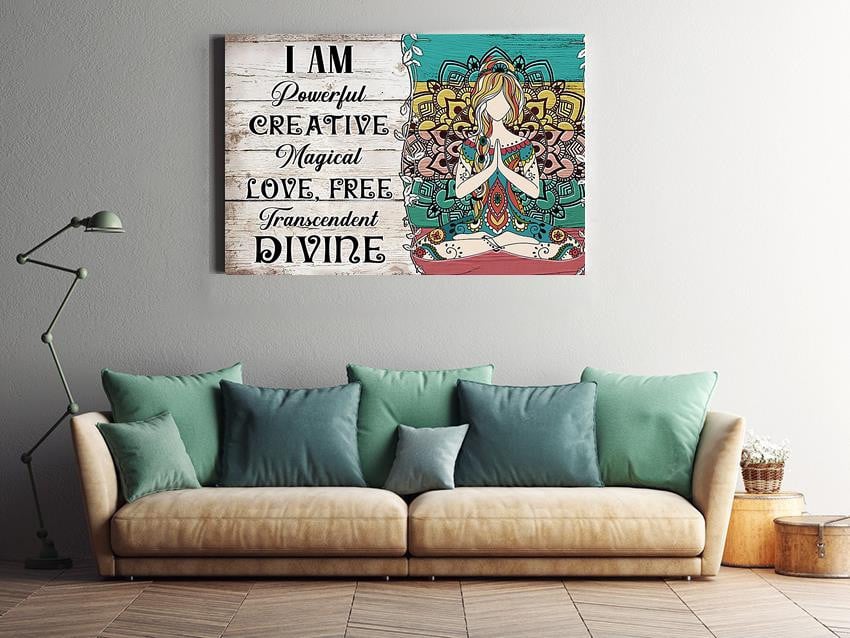 I Am Motivation Quote For Meditation Lover Home Decor Housewarming Yoga Lover