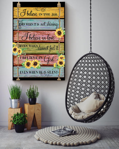 I Believe In Positive Quote Wooden Wall Art For Home Decor Housewarming Canvas Framed Prints, Canvas
