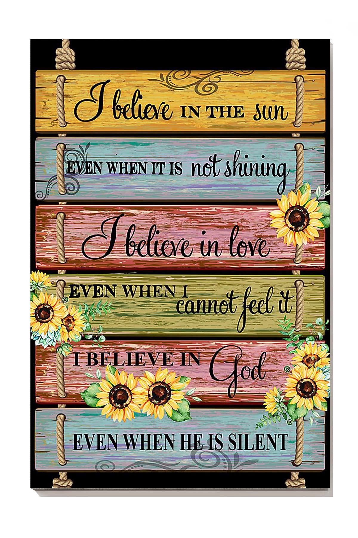 I Believe In Positive Quote Wooden Wall Art For Home Decor Housewarming Canvas Framed Prints, Canvas