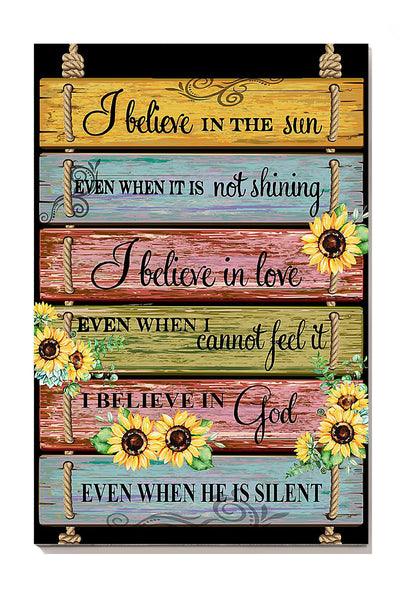 I Believe In Positive Quote Wooden Wall Art For Home Decor Housewarming Canvas Framed Prints, Canvas