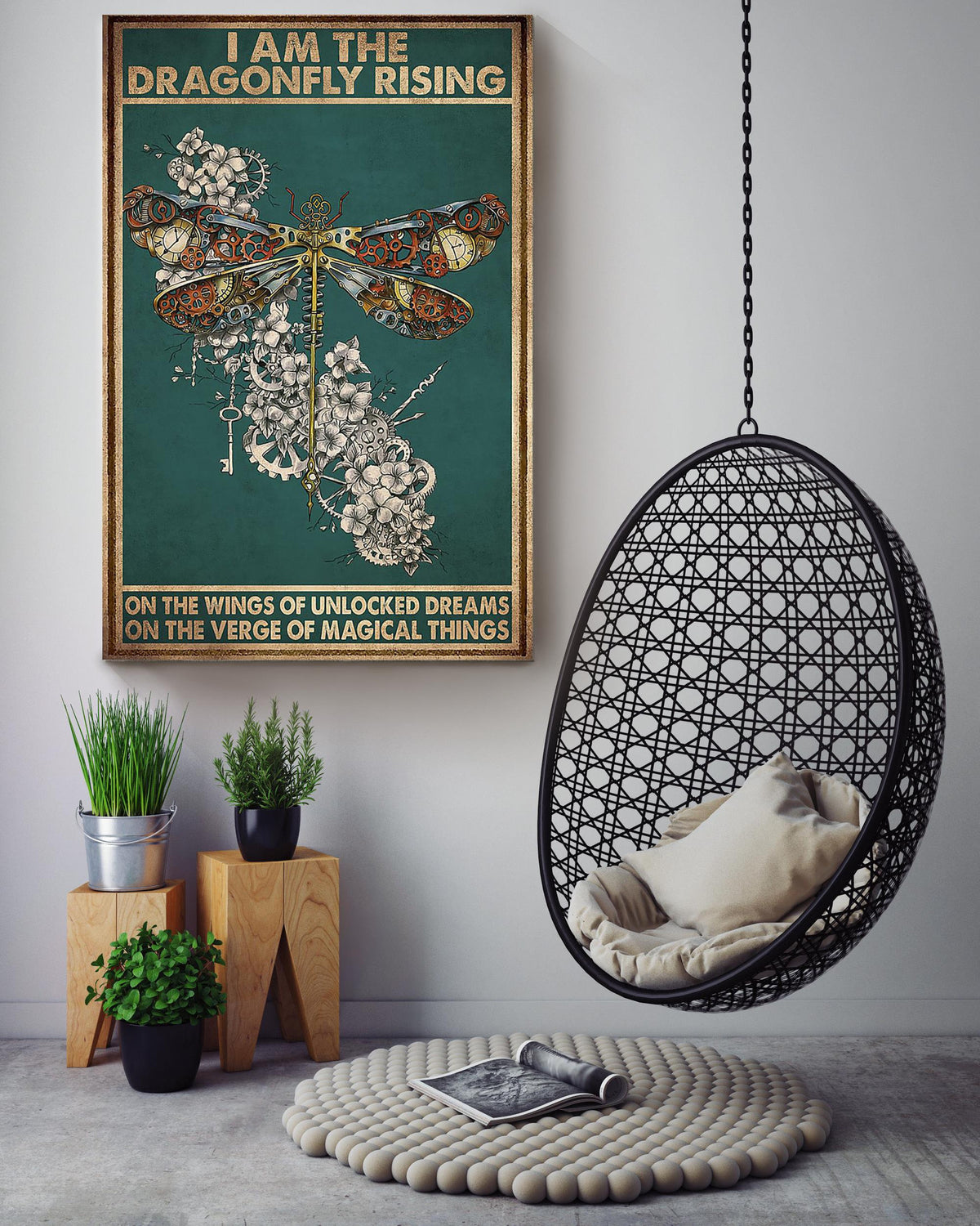 I'm Dragonfly Rising Mechanical Dragonfly Gift For Dreamer And Magic Lover Canvas