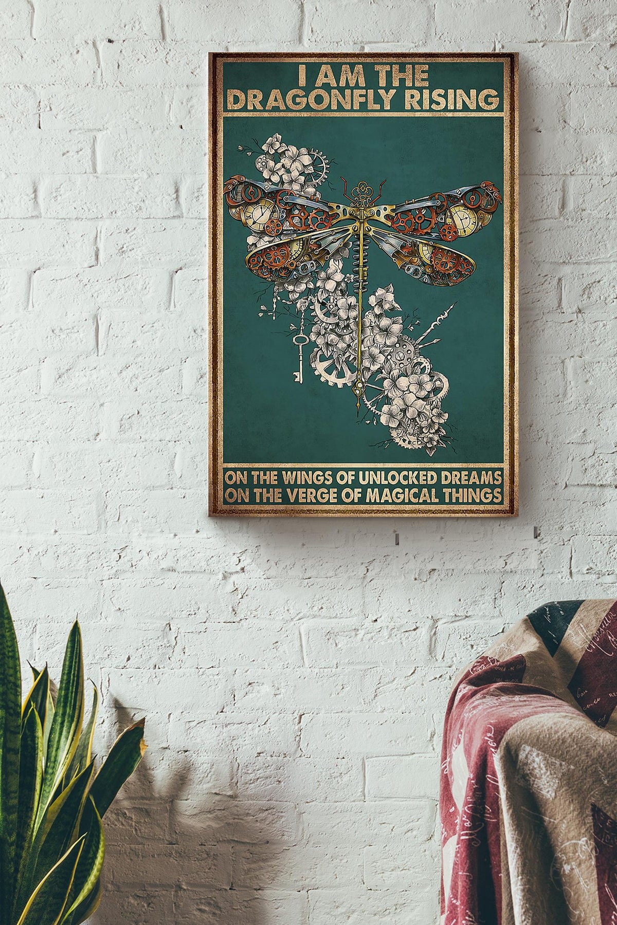 I'm Dragonfly Rising Mechanical Dragonfly Gift For Dreamer And Magic Lover Canvas