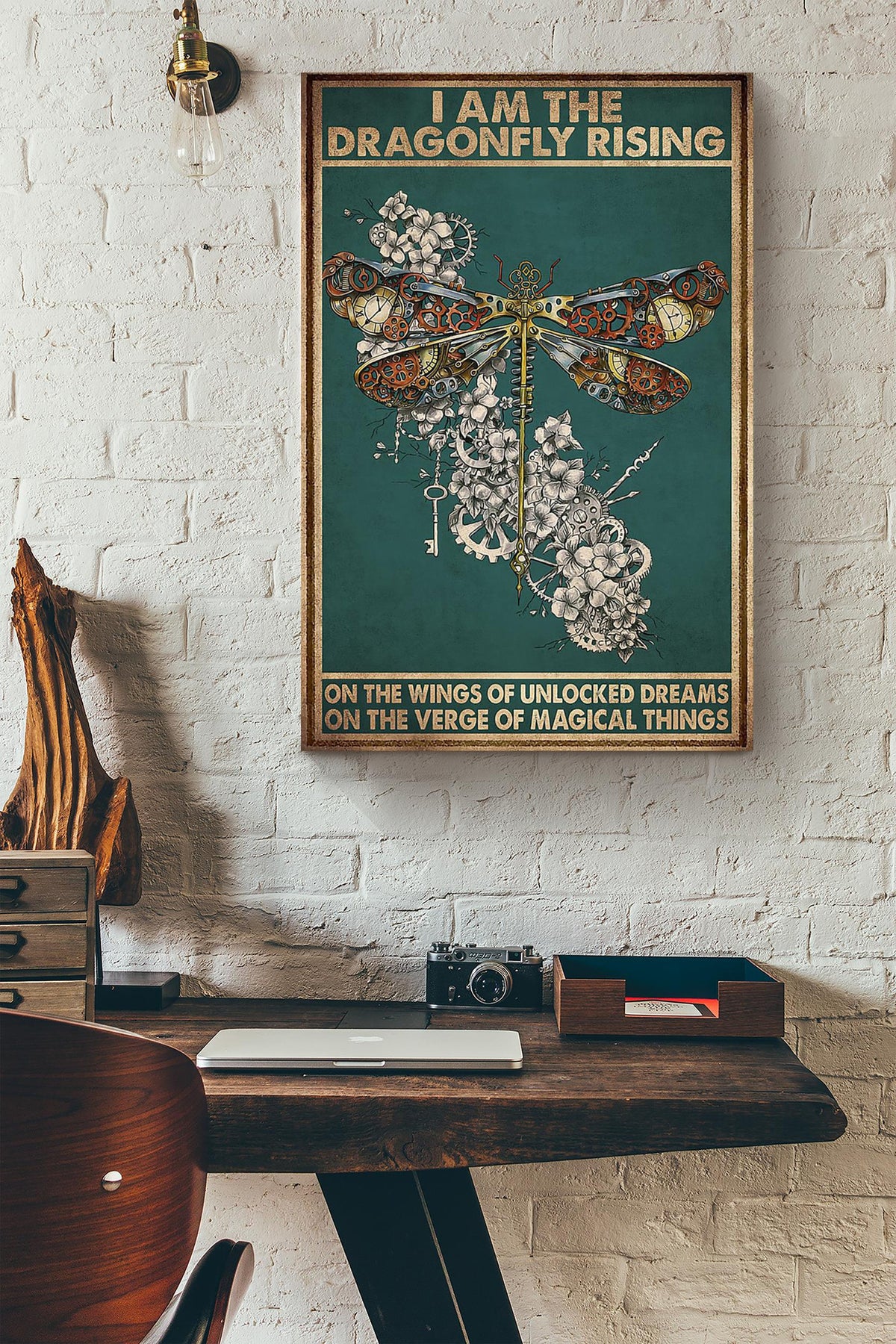I'm Dragonfly Rising Mechanical Dragonfly Gift For Dreamer And Magic Lover Canvas