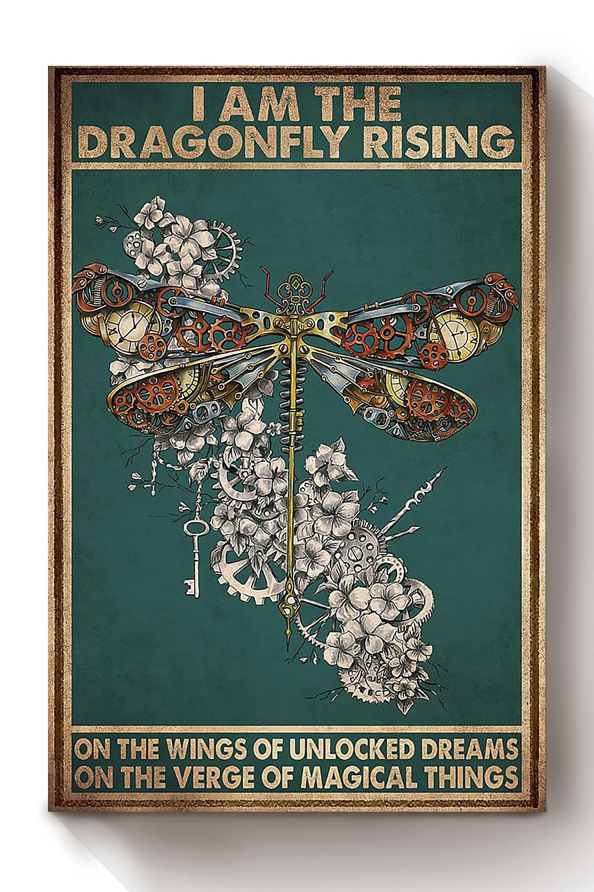 I'm Dragonfly Rising Mechanical Dragonfly Gift For Dreamer And Magic Lover Canvas