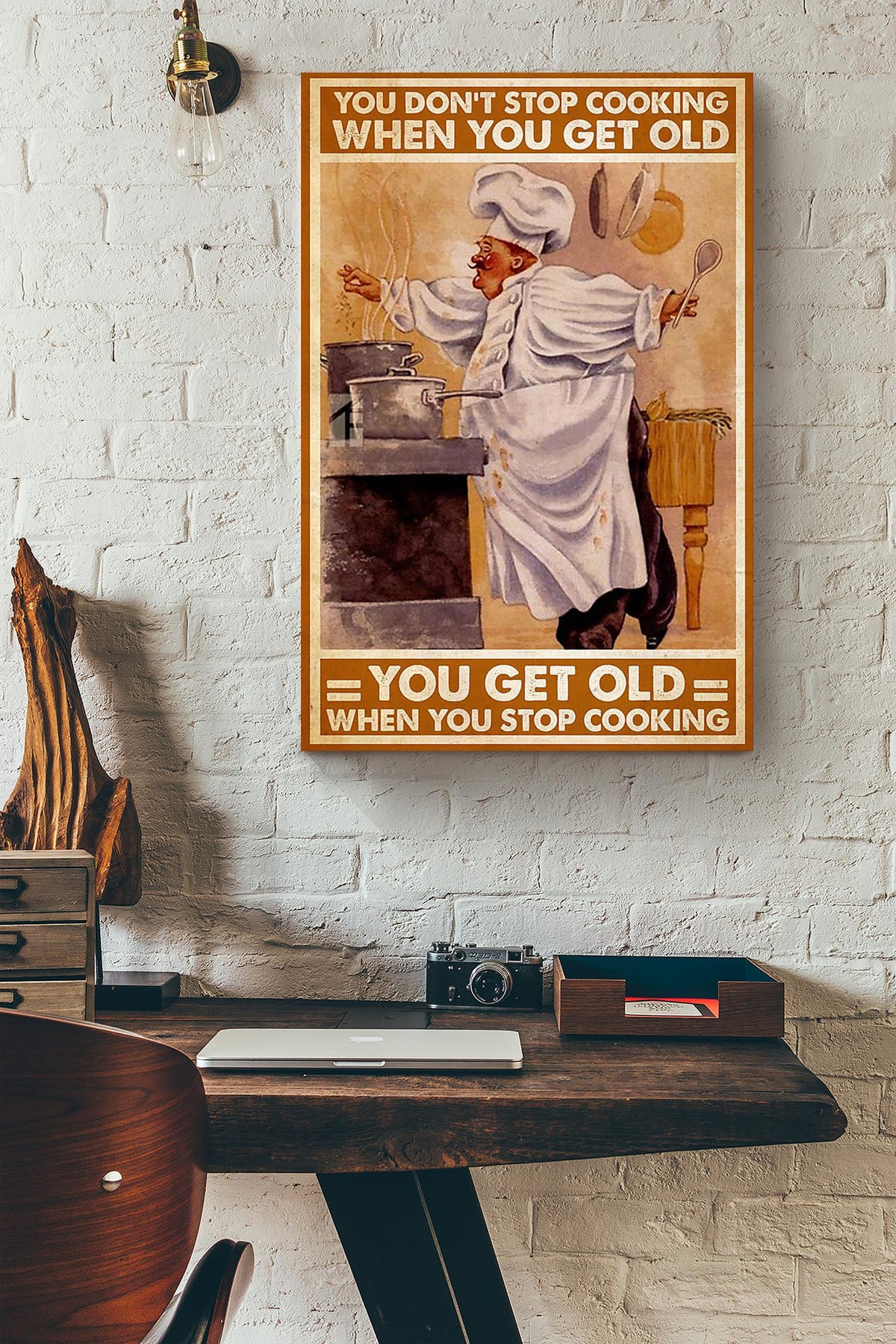 Chef Don't Stop Cooking Quote Gift For Chef Kitchen Decor Canvas