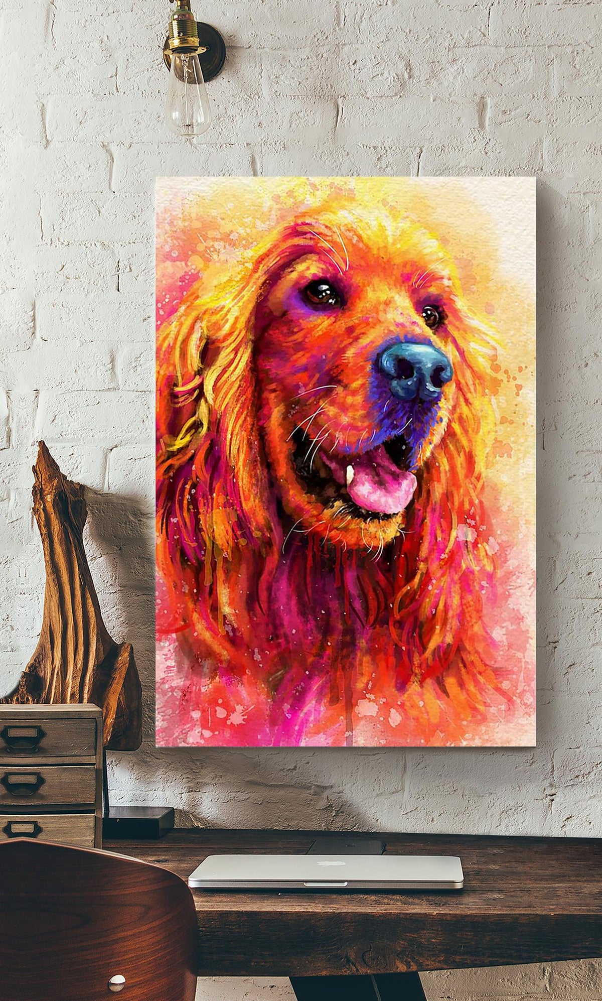 Cocker Spaniel Portrait Wall Art For Dog Lover Housewarming Canvas Gallery Wrapped Canvas Framed Gift Idea Framed Prints, Canvas