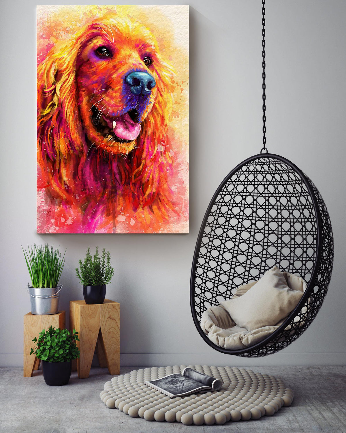 Cocker Spaniel Portrait Wall Art For Dog Lover Housewarming Canvas Gallery Wrapped Canvas Framed Gift Idea Framed Prints, Canvas