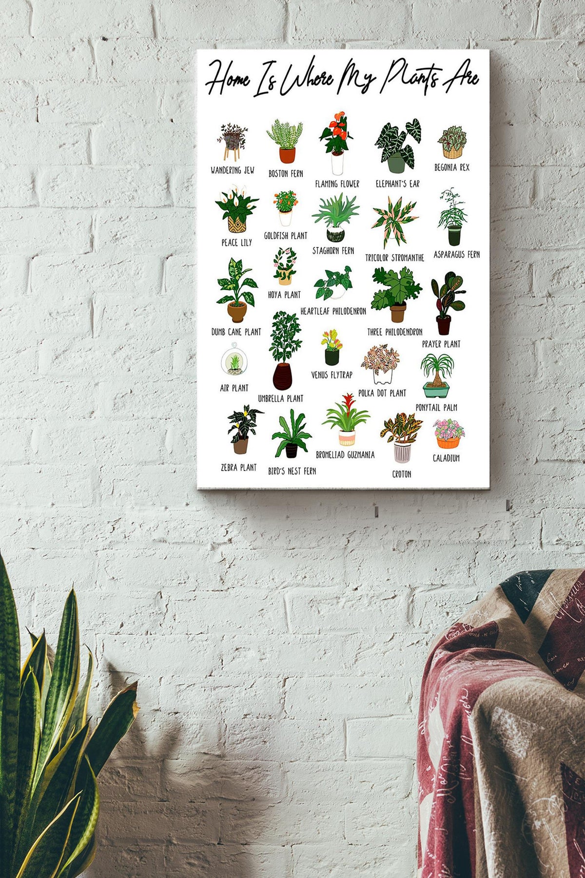 Home Is Where My Plants Are Gardening Canvas Gallery Wrapped Canvas Framed Gift Idea