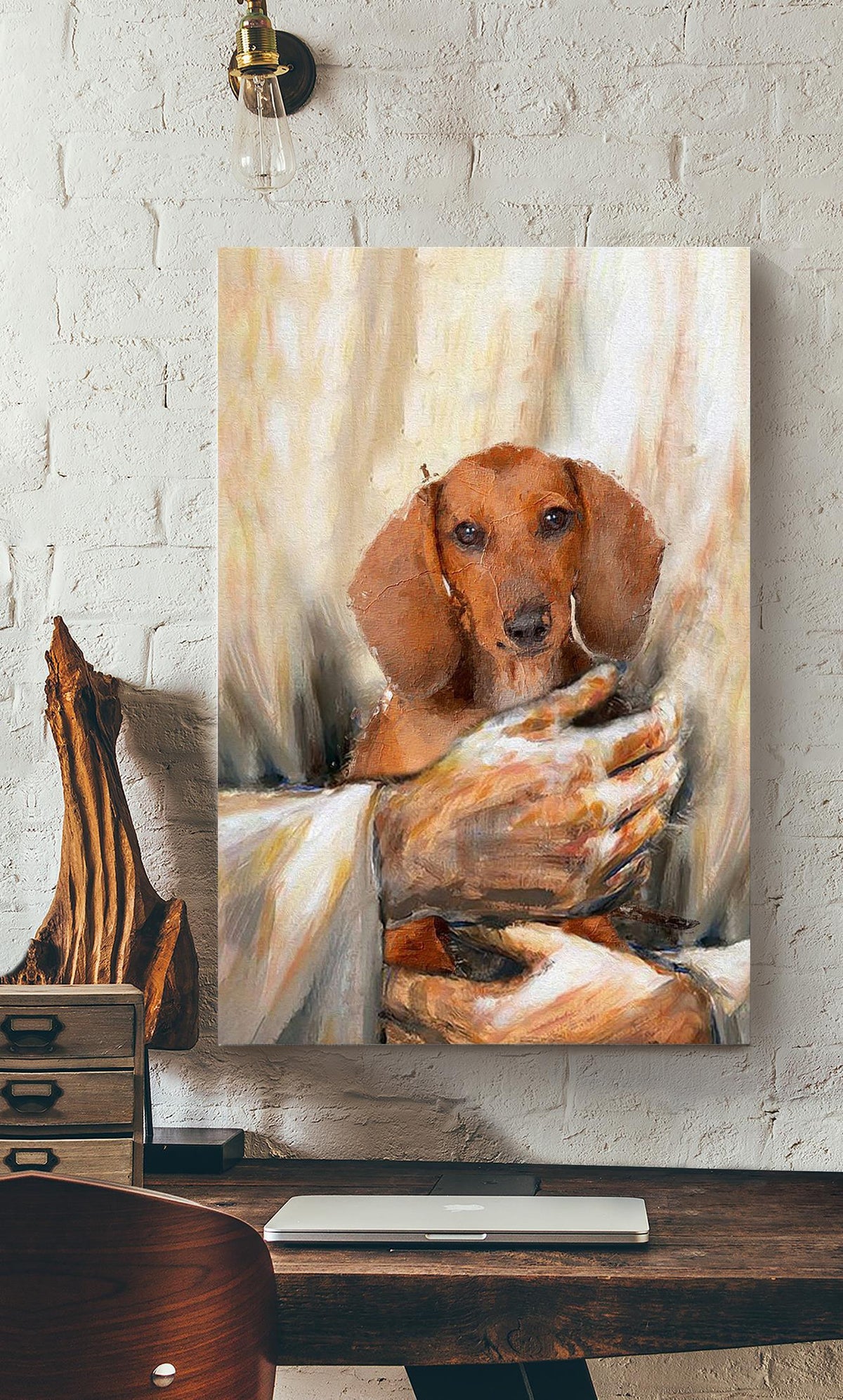 Gods Hand And Retriever Dog God Wall Art Gift For Christian Dog Lovers Canvas Gallery Wrapped Canvas Framed Gift Idea Framed Prints, Canvas