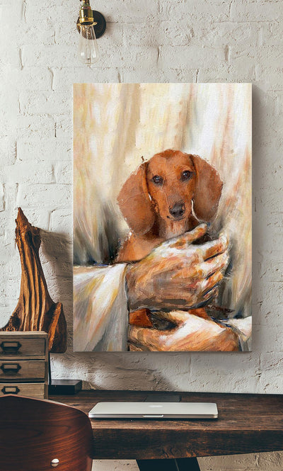 Gods Hand And Retriever Dog God Wall Art Gift For Christian Dog Lovers Canvas Gallery Wrapped Canvas Framed Gift Idea Framed Prints, Canvas