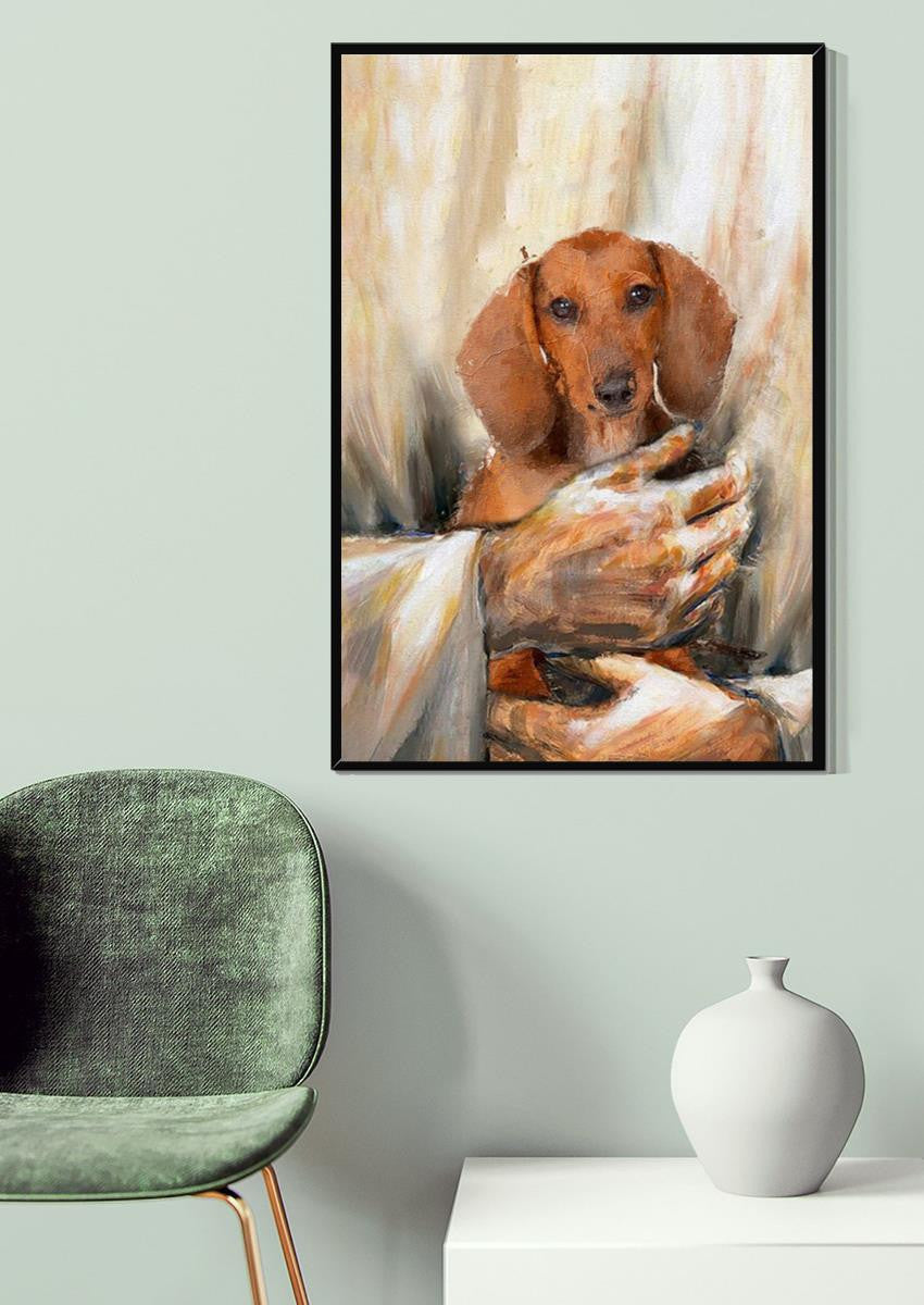 Gods Hand And Retriever Dog God Wall Art Gift For Christian Dog Lovers Canvas Gallery Wrapped Canvas Framed Gift Idea Framed Prints, Canvas