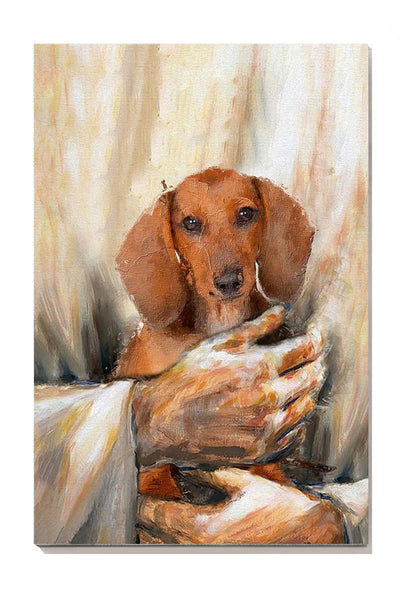 Gods Hand And Retriever Dog God Wall Art Gift For Christian Dog Lovers Canvas Gallery Wrapped Canvas Framed Gift Idea Framed Prints, Canvas