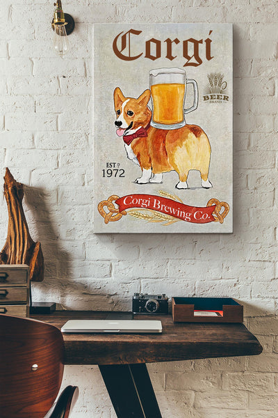 Corgi Poster - Animal Wall Art - Gift For Corgi Foster, Dog Lover Canvas Gallery Wrapped Canvas Framed Gift Idea Framed Prints, Canvas