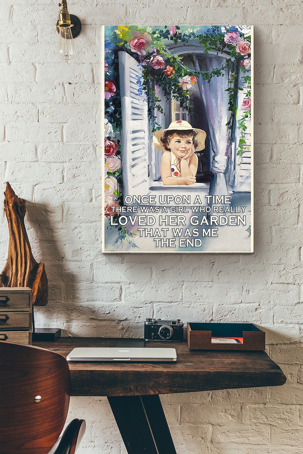 Garden There Was A Girl Canvas Gallery Wrapped Canvas Framed Gift Idea