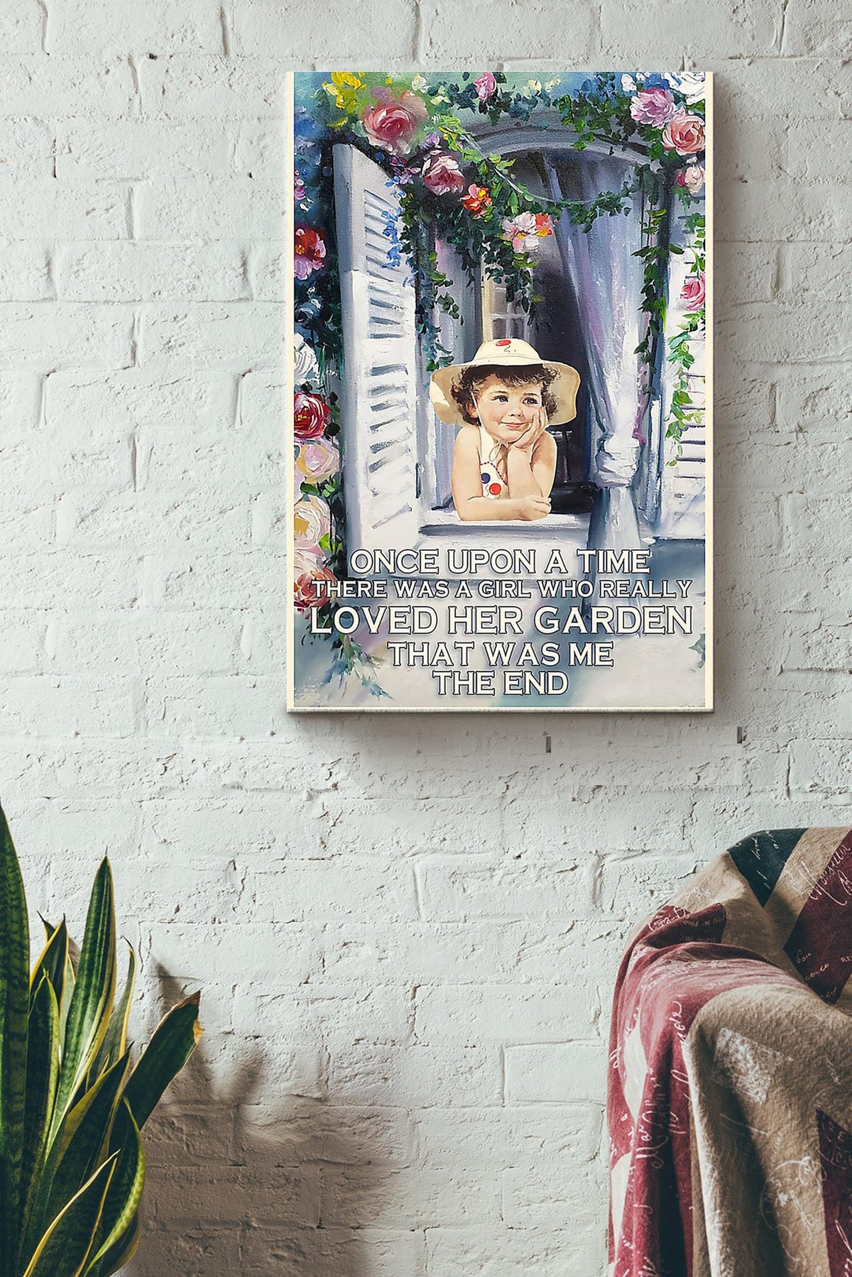 Garden There Was A Girl Canvas Gallery Wrapped Canvas Framed Gift Idea