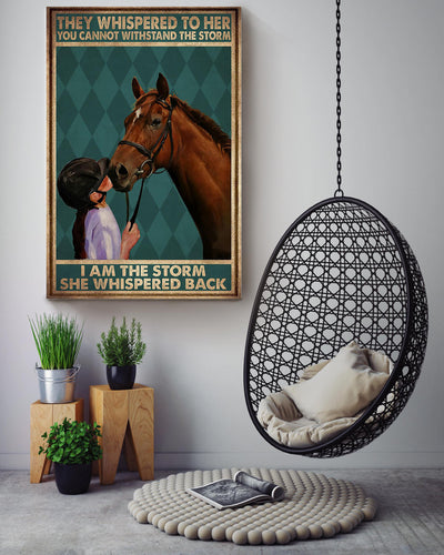 Horse Rider They Whispered To Her Motivation Quote Wall Art Gift For Cow Girl Canvas Framed Prints, Canvas
