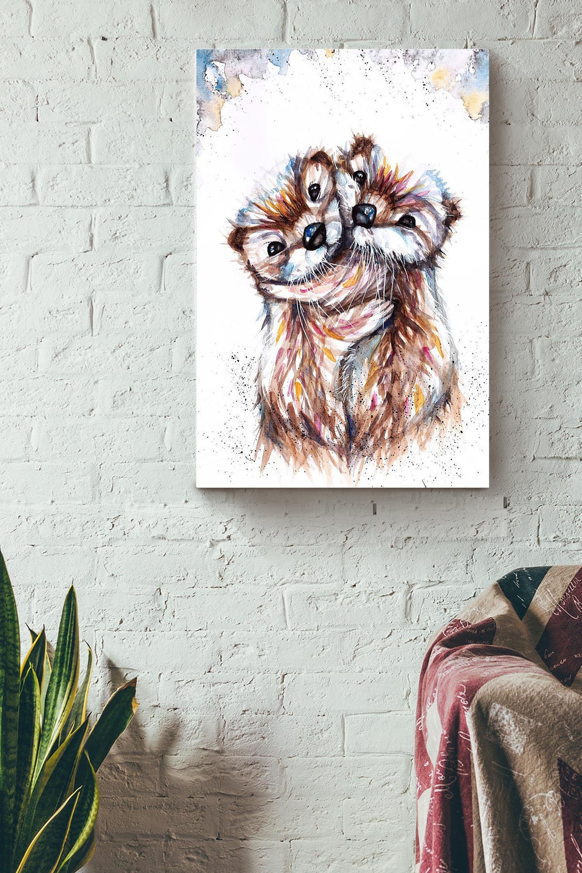 Cute Otter Couple Gift For Husband And Wife In Wedding Anniversary Valentine Canvas