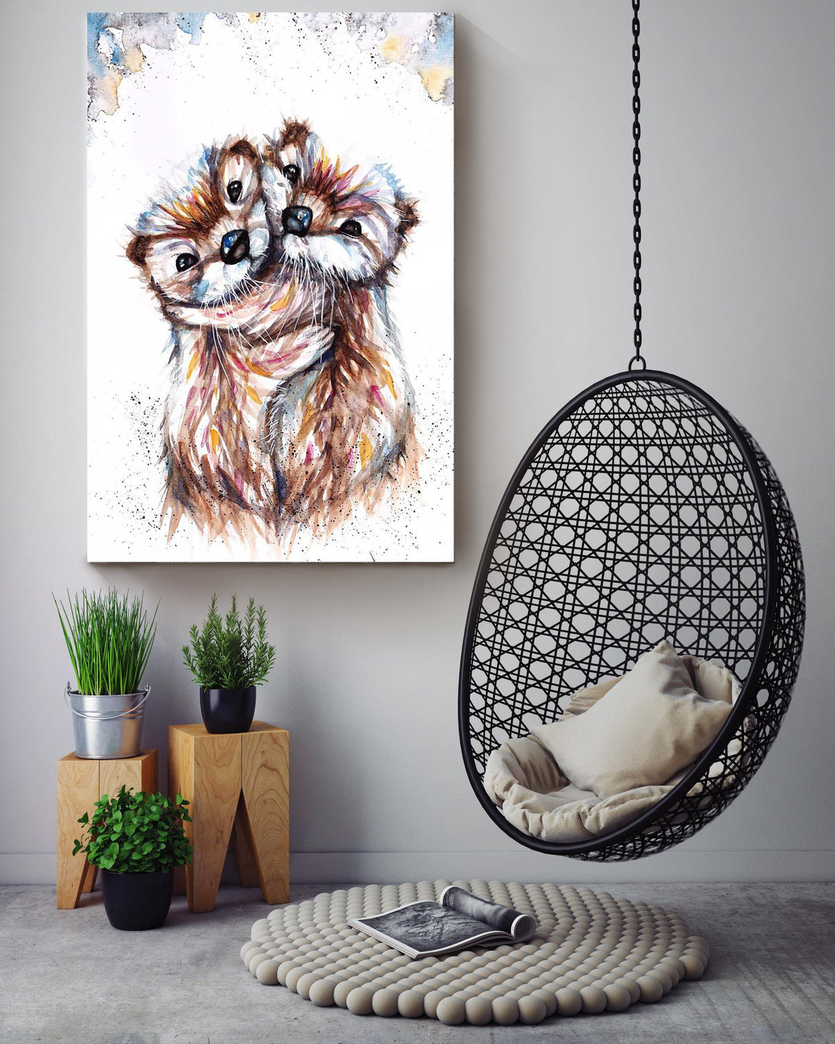 Cute Otter Couple Gift For Husband And Wife In Wedding Anniversary Valentine Canvas