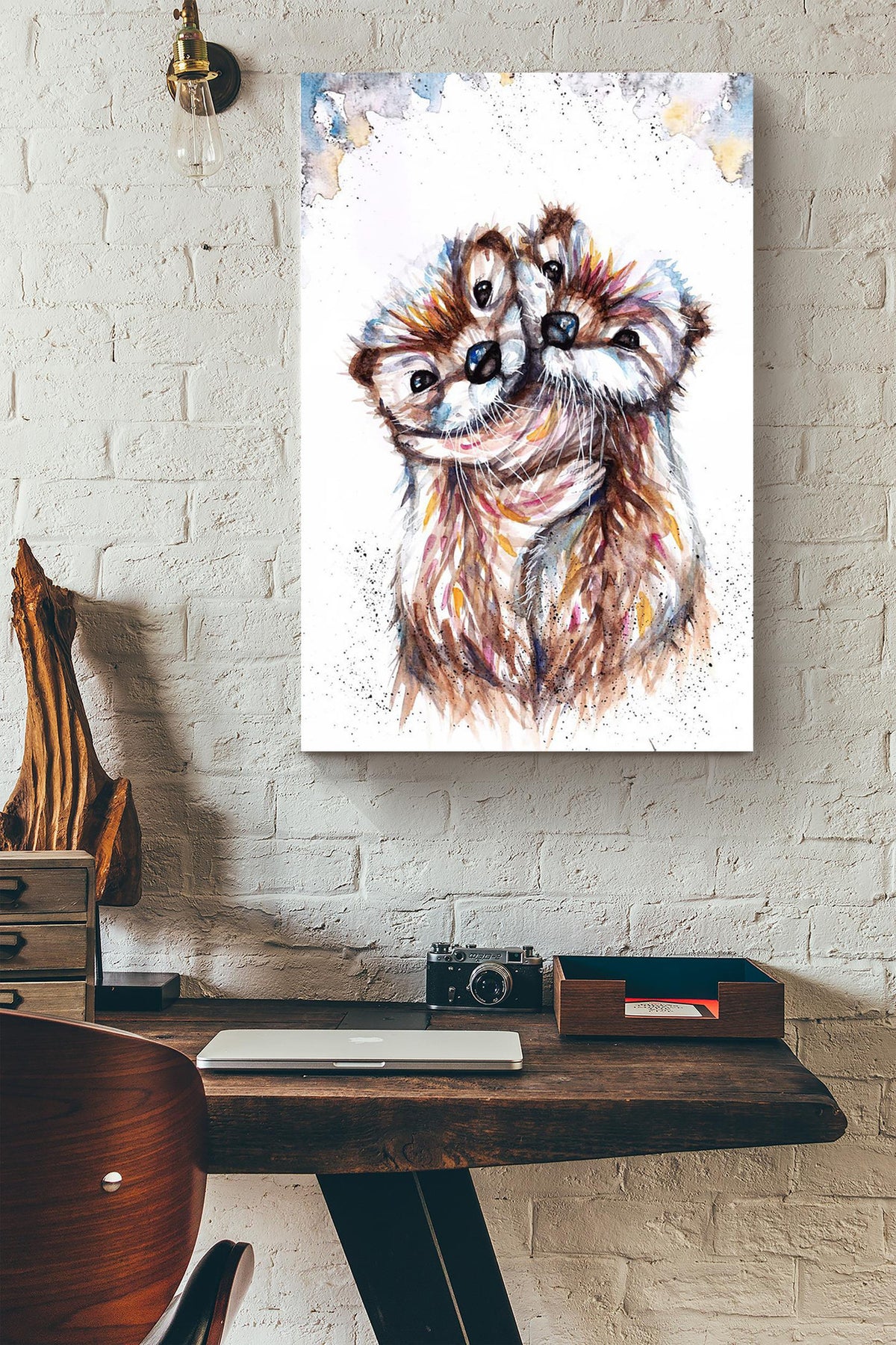 Cute Otter Couple Gift For Husband And Wife In Wedding Anniversary Valentine Canvas