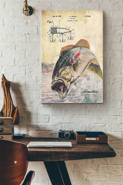 Fishing Plug Art Poster Canvas Gallery Wrapped Canvas Framed Gift Idea