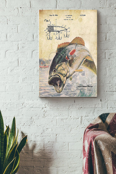 Fishing Plug Art Poster Canvas Gallery Wrapped Canvas Framed Gift Idea