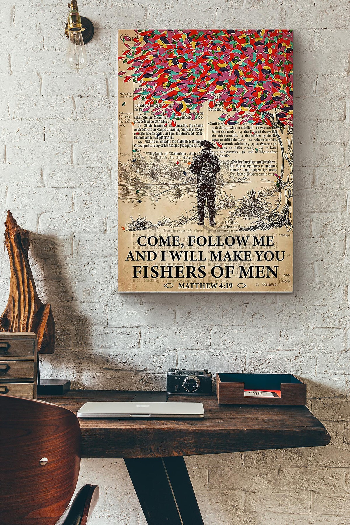 Fishing I Will Make You Fishers Of Men Canvas Gallery Wrapped Canvas Framed Gift Idea