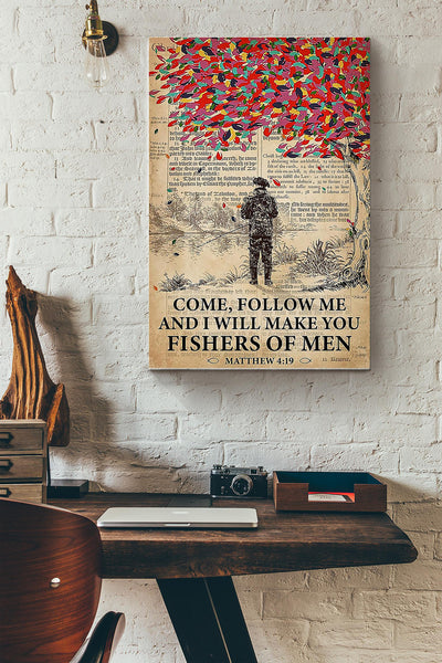 Fishing I Will Make You Fishers Of Men Canvas Gallery Wrapped Canvas Framed Gift Idea