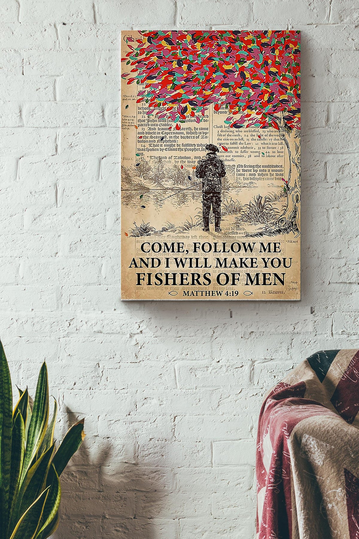 Fishing I Will Make You Fishers Of Men Canvas Gallery Wrapped Canvas Framed Gift Idea