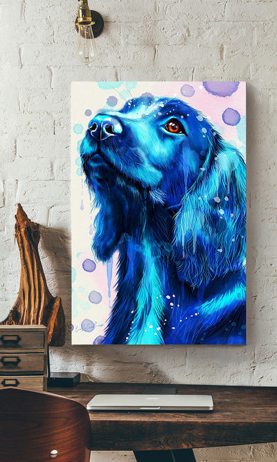 Cocker Spaniel Blue Portrait Wall Art For Dog Lover Housewarming Canvas Gallery Wrapped Canvas Framed Gift Idea Framed Prints, Canvas