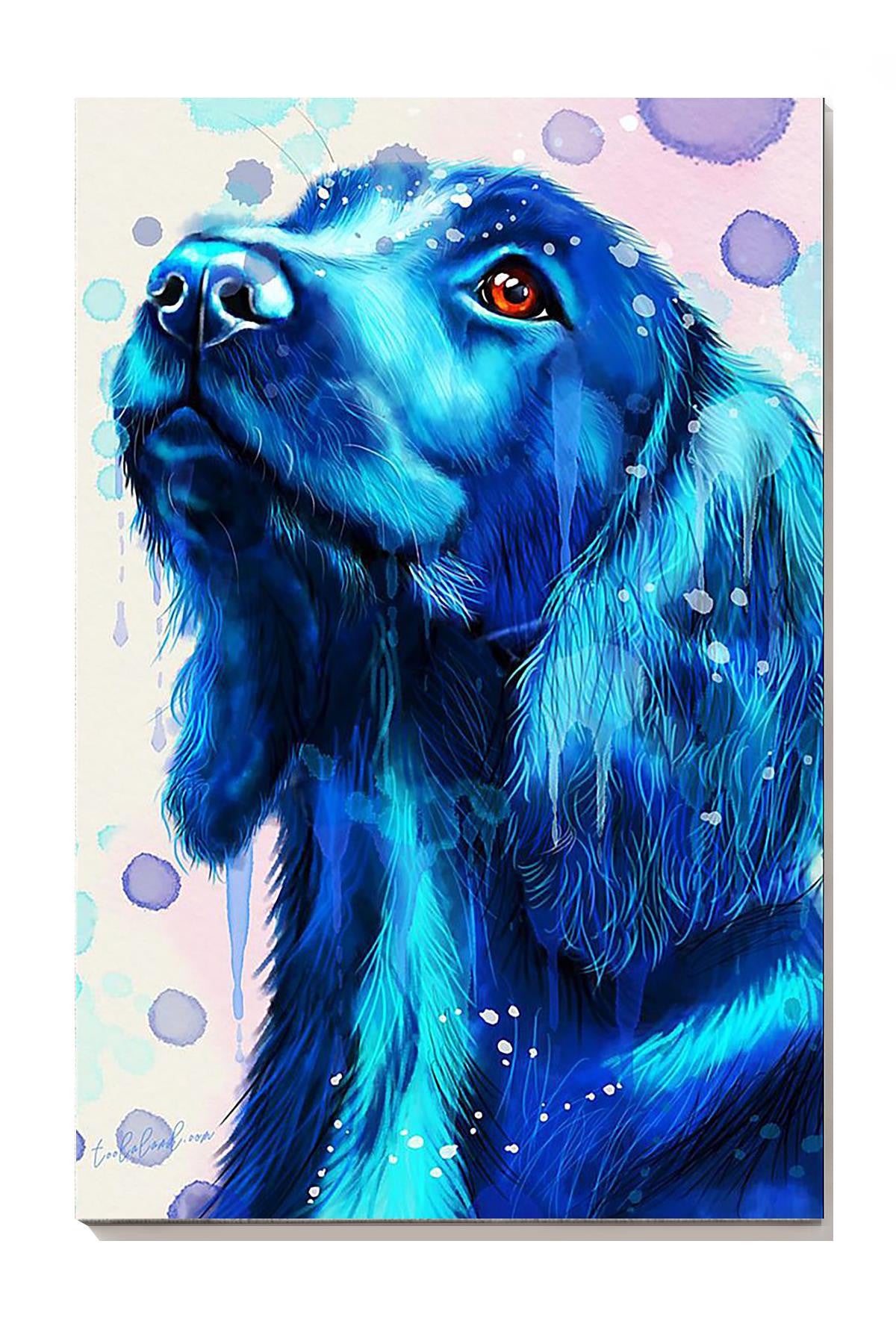 Cocker Spaniel Blue Portrait Wall Art For Dog Lover Housewarming Canvas Gallery Wrapped Canvas Framed Gift Idea Framed Prints, Canvas