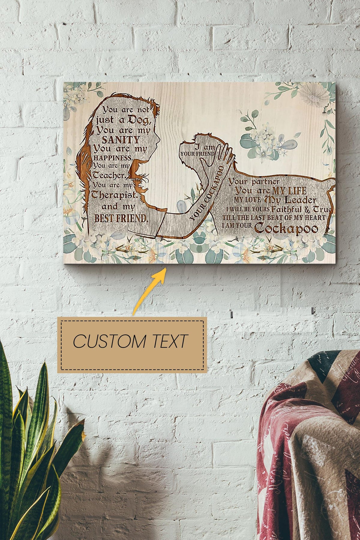 Cockapoo Girl Therapist Best Friend Personalized Poster - Animal Wall Art - Gift For Dog Lover Dog Foster Puppy Fan Canvas Gallery Wrapped Canvas Framed Gift Idea Framed Prints, Canvas