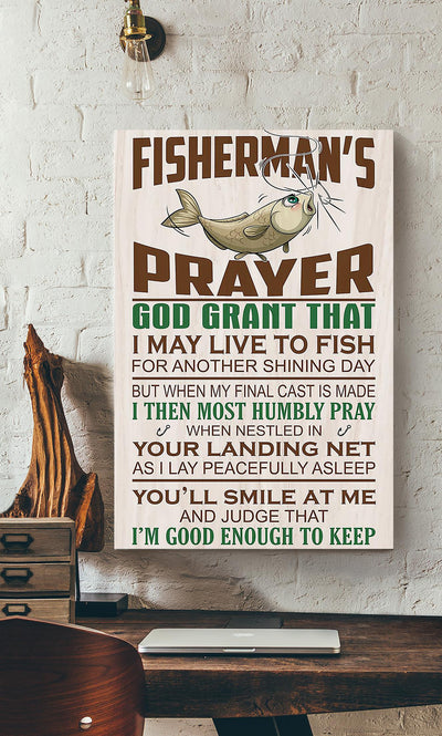 Fisherman's Prayer Fishing Wall Art For Home Decor Canvas Framed Prints, Canvas