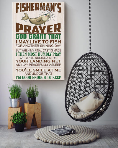 Fisherman's Prayer Fishing Wall Art For Home Decor Canvas Framed Prints, Canvas