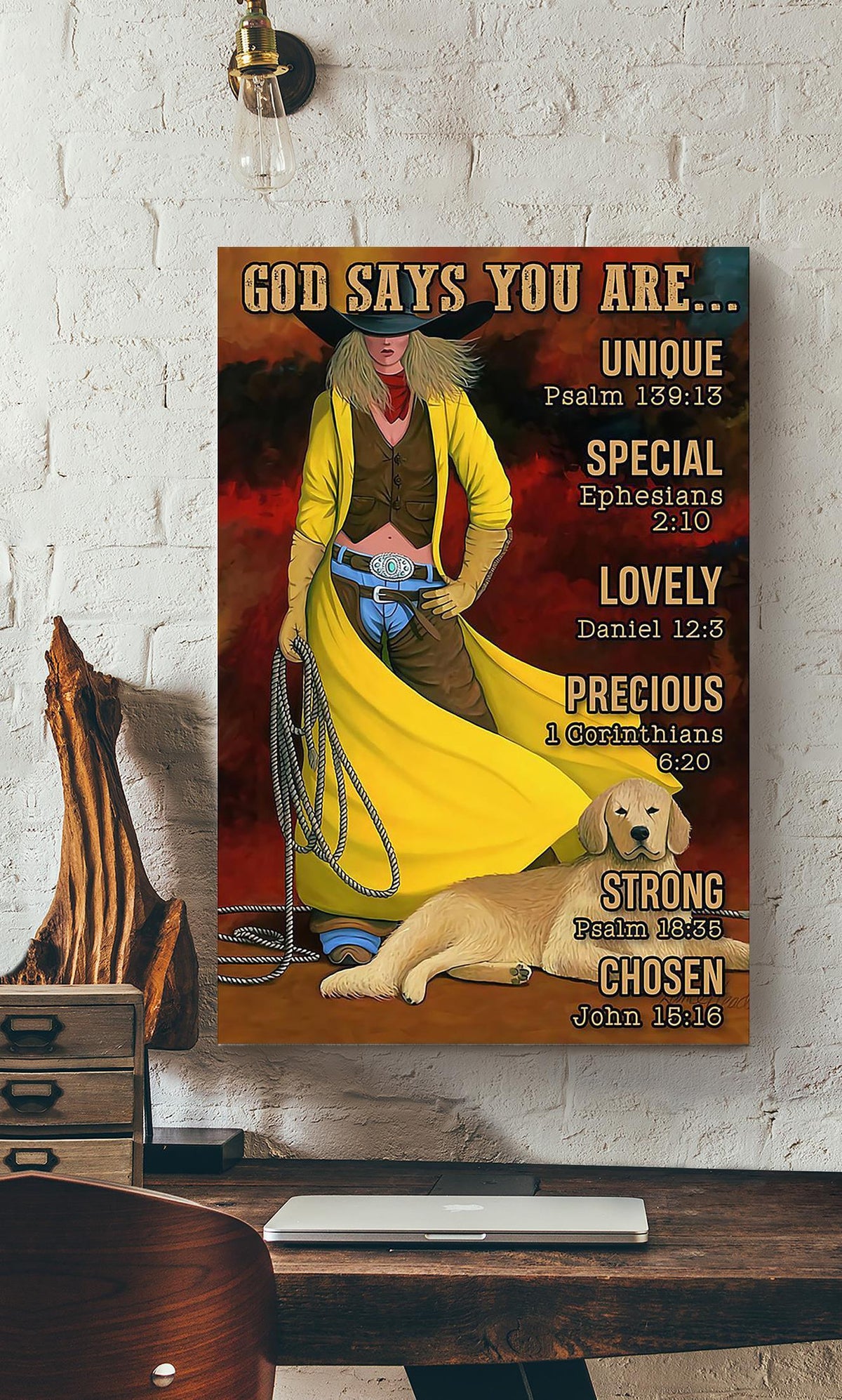 God Says You Are Girl With Dog Dog Wall Art For Home Decor Canvas Gallery Wrapped Canvas Framed Gift Idea Framed Prints, Canvas