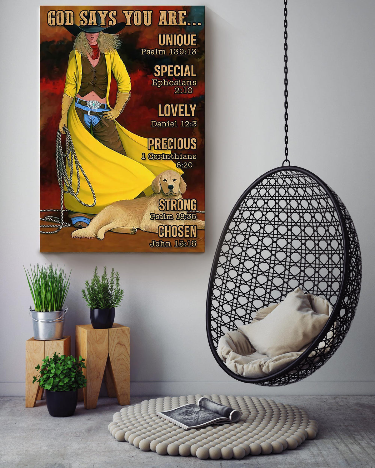 God Says You Are Girl With Dog Dog Wall Art For Home Decor Canvas Gallery Wrapped Canvas Framed Gift Idea Framed Prints, Canvas
