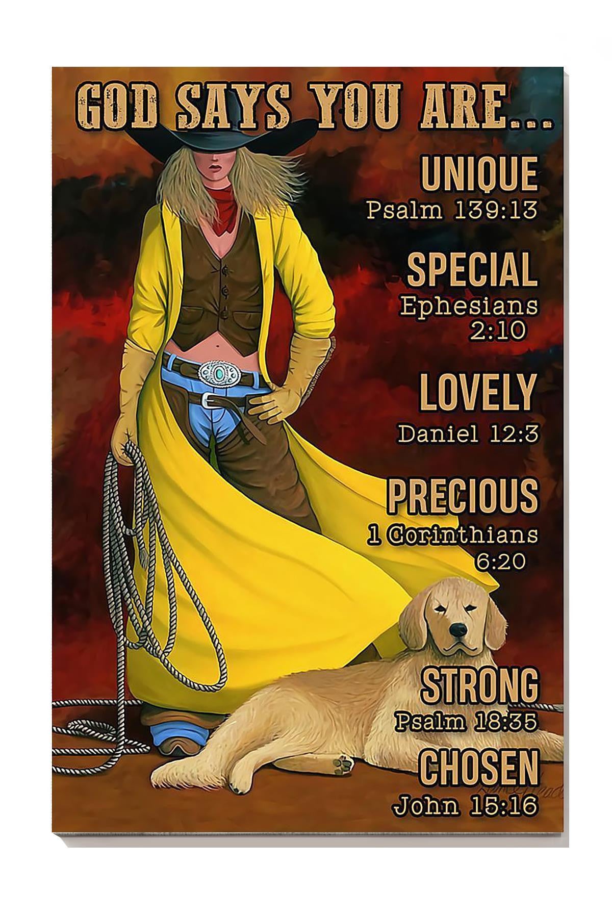 God Says You Are Girl With Dog Dog Wall Art For Home Decor Canvas Gallery Wrapped Canvas Framed Gift Idea Framed Prints, Canvas