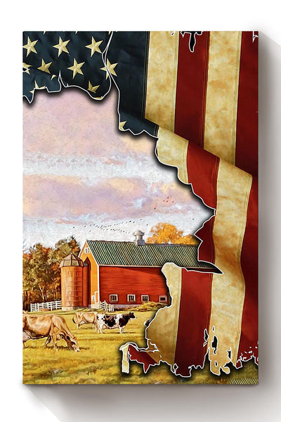 Farmer American Flag Gift For Famer Home Decor Housewarming Canvas
