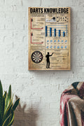 Darts Knowledge Basic Information Poster - Game Knowledge Wall Art - Gift For Gamer Dart Player Drinking Team Board Bar Center Dart Canvas Gallery Wrapped Canvas Framed Gift Idea Framed Prints, Canvas